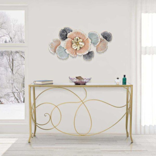 Console en métal doré Art 140 x 40 x 80 cm - MAURO FERRETTI
