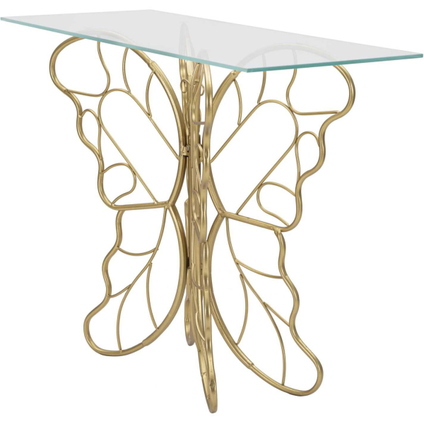 Console en métal doré Butterfly 110 x 40 x 76 cm - 129