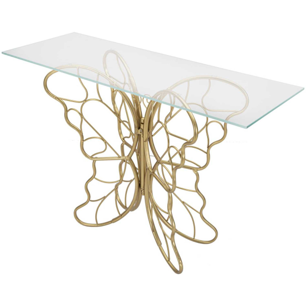 Console en métal doré Butterfly 110 x 40 x 76 cm - 5