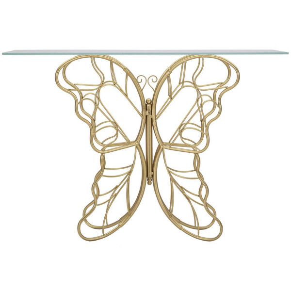 Console en métal doré Butterfly 110 x 40 x 76 cm - 6