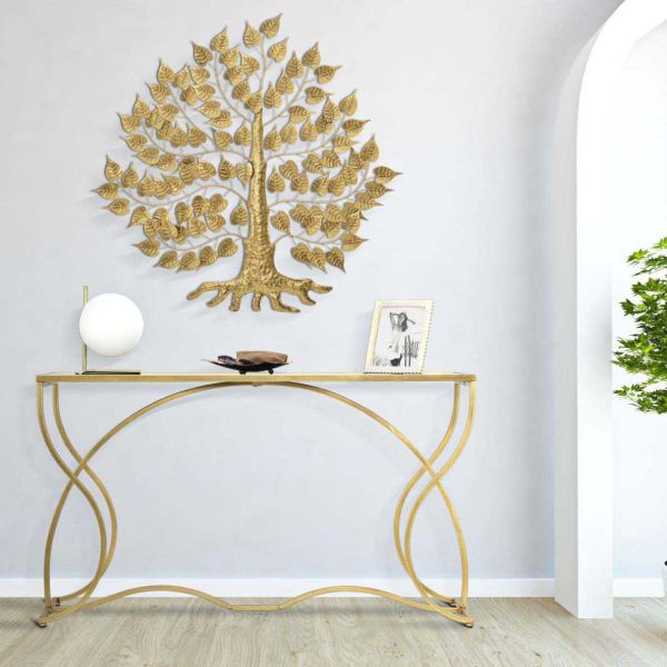 Console en métal doré Sunshine 130 x 40 x 75 cm - MAURO FERRETTI