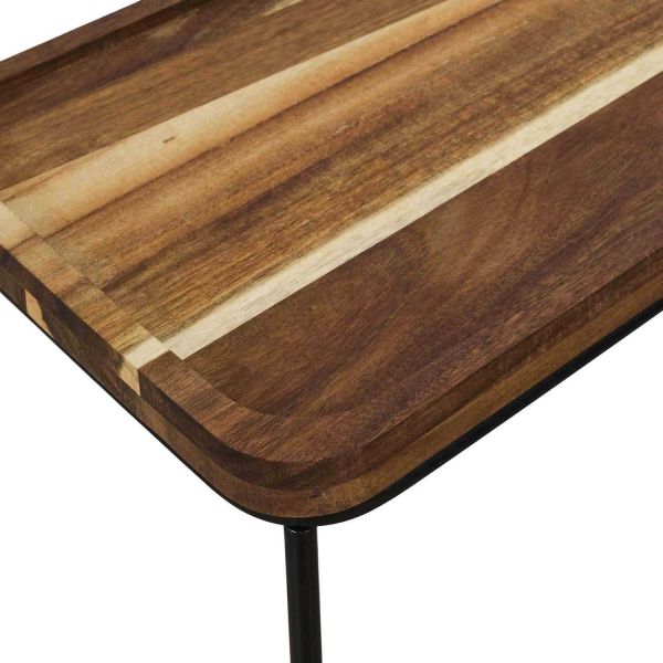 Console en métal et plateau en acacia - 47,90