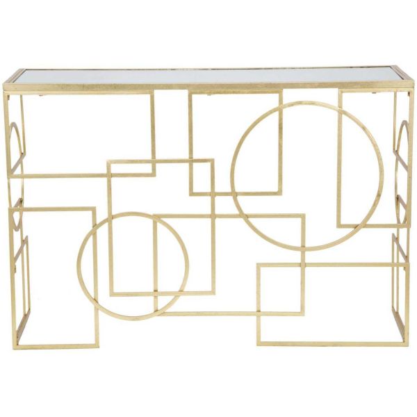 Console en métal plateau en verre Marie 120 x 41 x 81 cm - 199