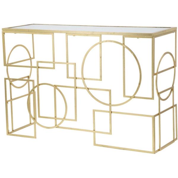 Console en métal plateau en verre Marie 120 x 41 x 81 cm - 5