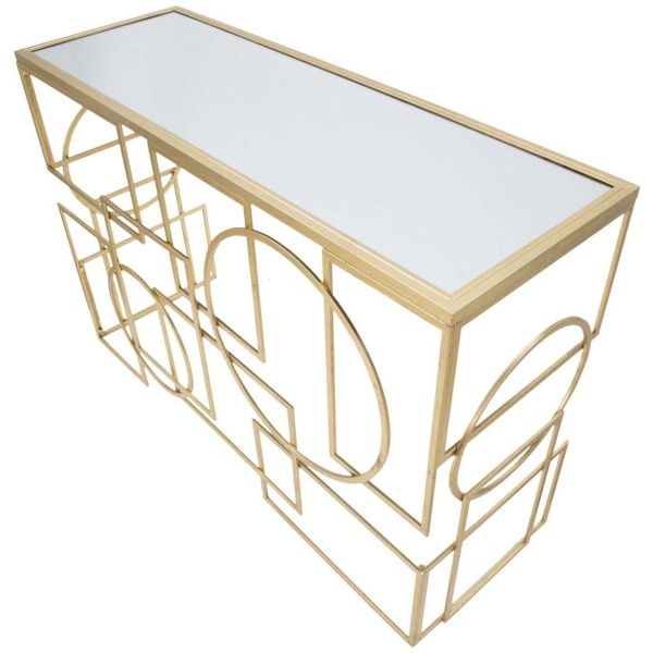 Console en métal plateau en verre Marie 120 x 41 x 81 cm - 6