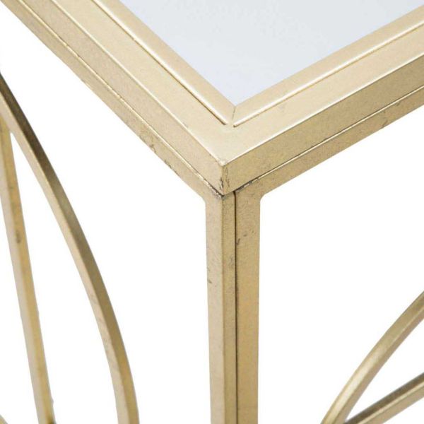 Console en métal plateau en verre Marie 120 x 41 x 81 cm - 8