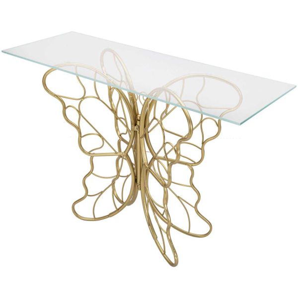 Console en métal et verre Butterfly 110 x 40 x 76 cm - 149