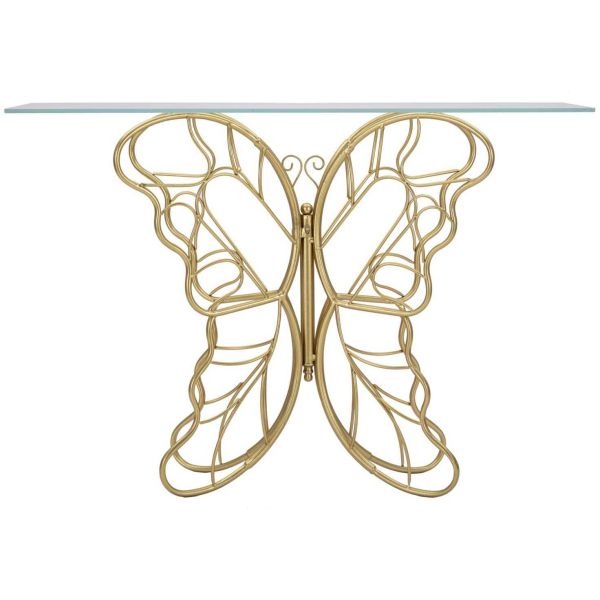 Console en métal et verre Butterfly 110 x 40 x 76 cm - 6