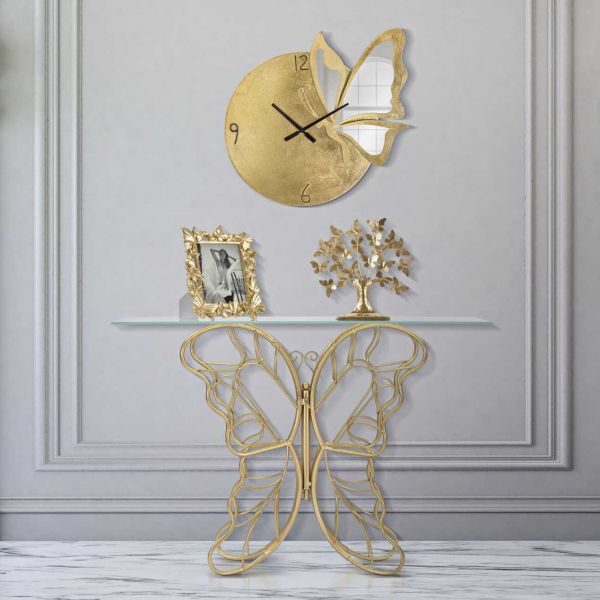 Console en métal et verre Butterfly 110 x 40 x 76 cm - MAURO FERRETTI