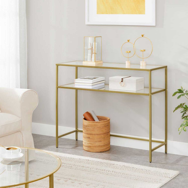 Console en métal et verre trempé Bryce - 95,90