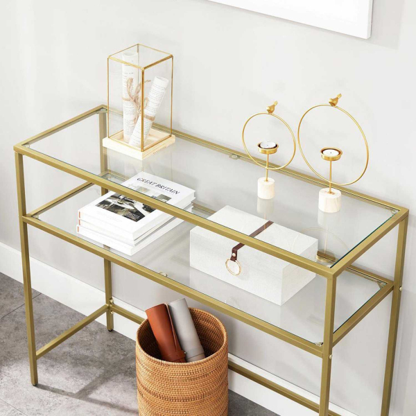 Console en métal et verre trempé Bryce - 5