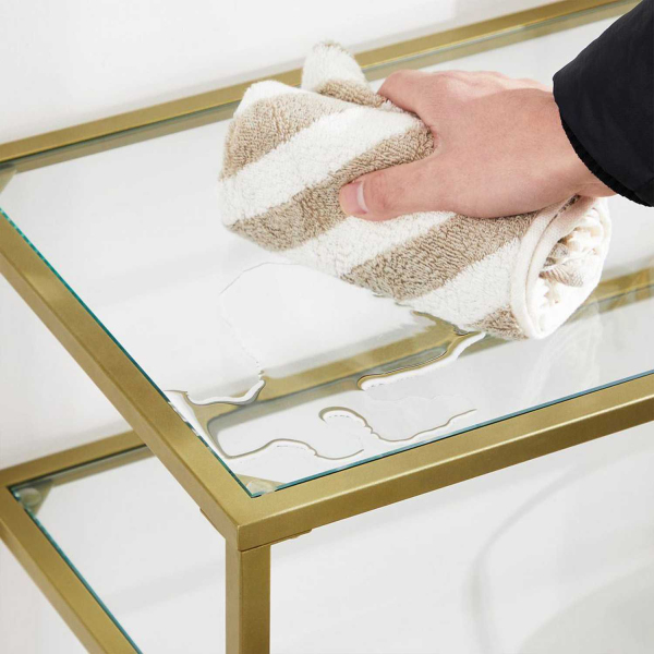 Console en métal et verre trempé Bryce - 6