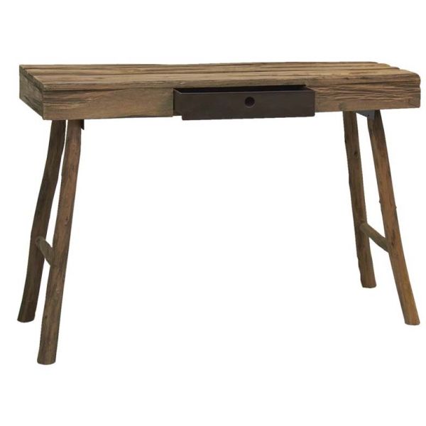 Console en pin rustique et métal - AUBRY GASPARD