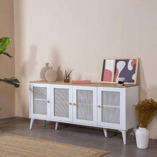 Console 4 portes en aggloméré Calvin - HANAH HOME