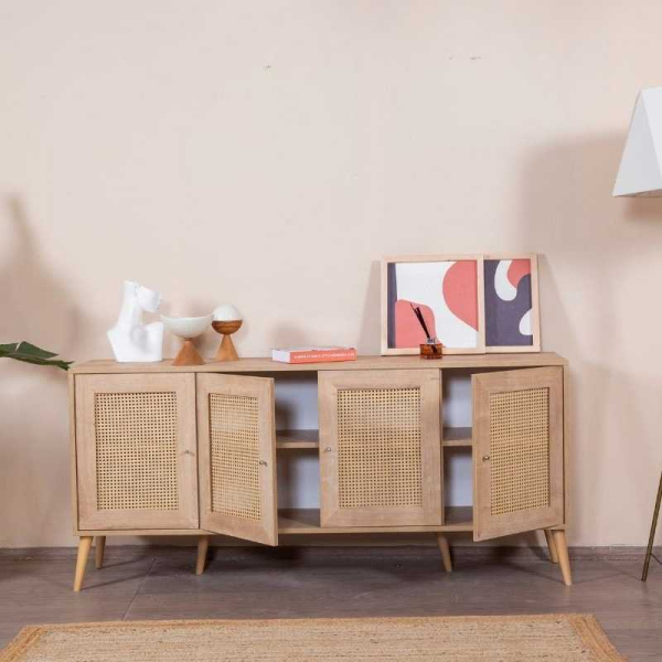 Console 4 portes en aggloméré Calvin - HANAH HOME