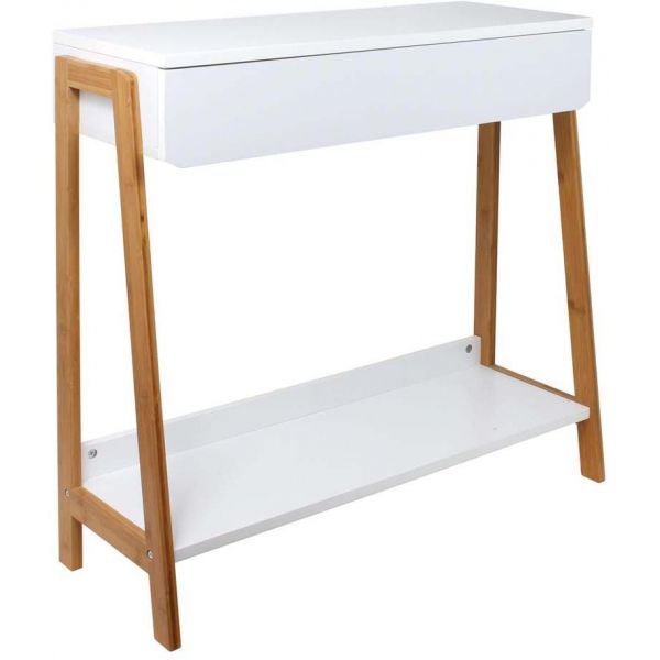 Console scandinave en bois avec tiroir Ida