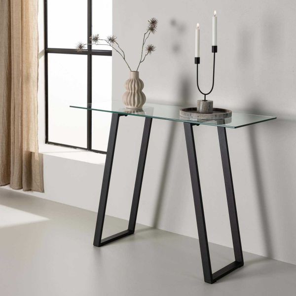 Console en verre et acier Horten - VENTURE HOME