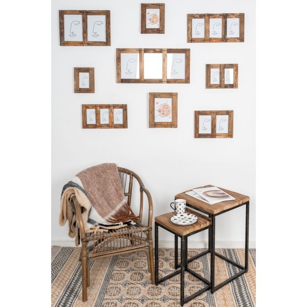 Consoles en bois recyclé et métal (lot de 2) - AUBRY GASPARD