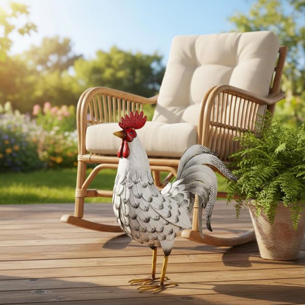 Coq décorarif en métal 53 cm - 