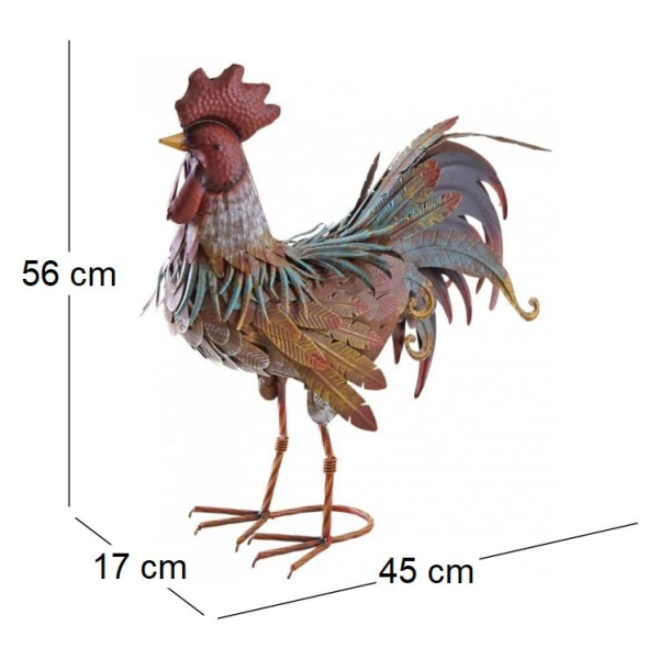 Coq décoratif en métal laqué - AUB-3612
