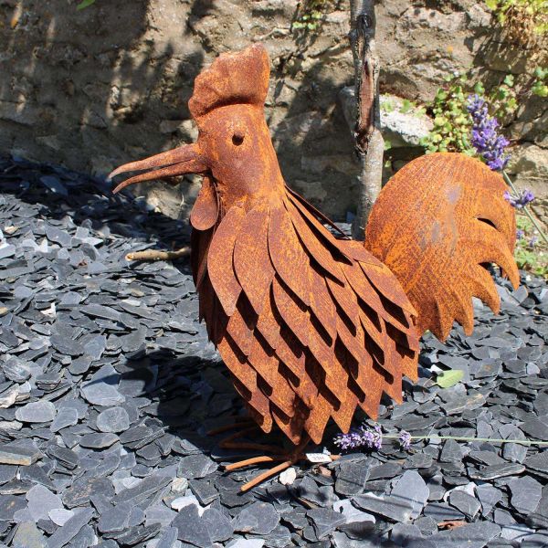 Coq en fer forgé rouillé - 46,67