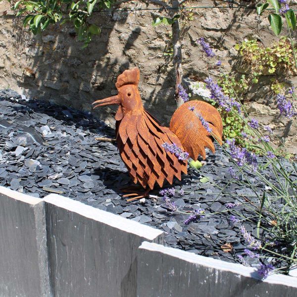 Coq en fer forgé rouillé - 