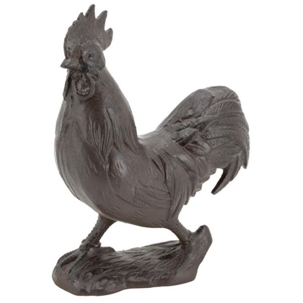 Coq en fonte marron