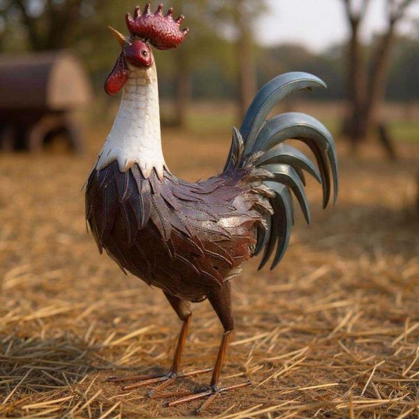 Coq métal laqué rouge et blanc - AUBRY GASPARD