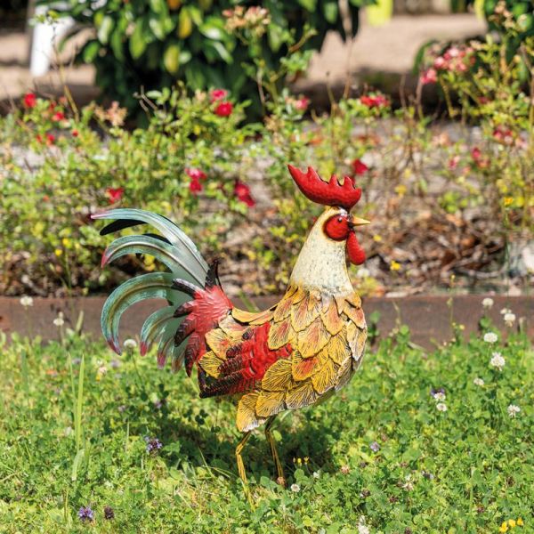 Statue de Coq en métal coloré - AUBRY GASPARD