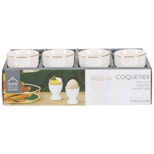 Coquetier en porcelaine liseré doré (Lot de 6) - 12,90