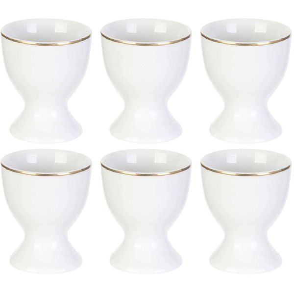 Coquetier en porcelaine liseré doré (Lot de 6)