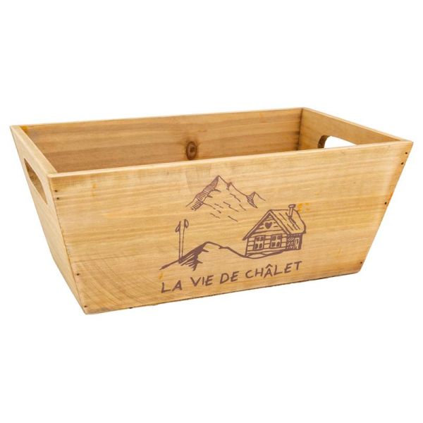 Corbeille en bois rectangulaire 