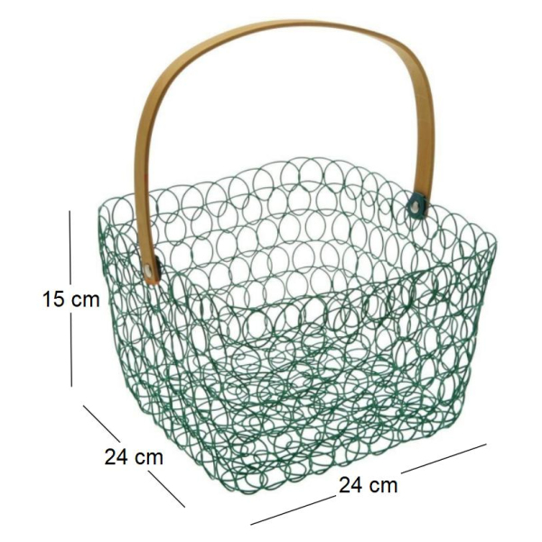 Corbeille à fruits carrée fil métallique 24 cm - VER-0370