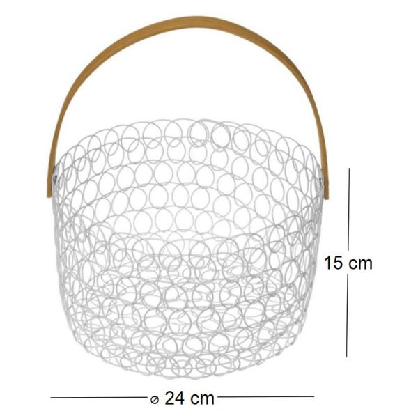 Corbeille à fruits ronde fil métallique 24 cm - VER-0368