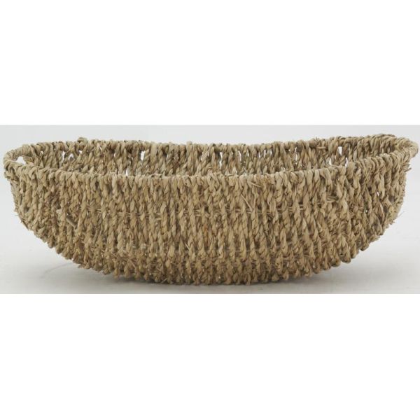 Corbeille ovale en jonc et métal - 6,90