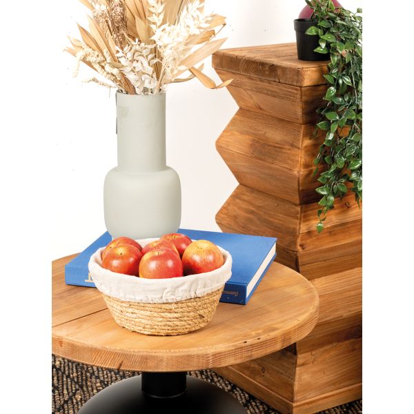 Corbeille en jonc naturel et jute - AUB-4411