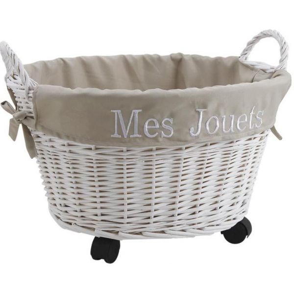 Corbeille à jouets avec roulettes