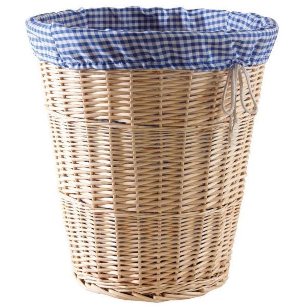Corbeille à linge en osier tissu vichy