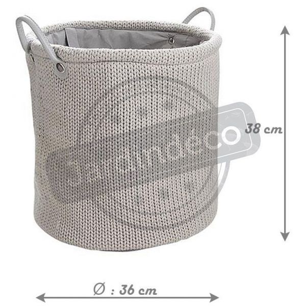 Corbeille à linge en laine doublure polyester - AUB-3289