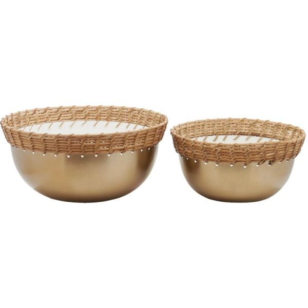 Corbeille en métal doré (lot de 2)