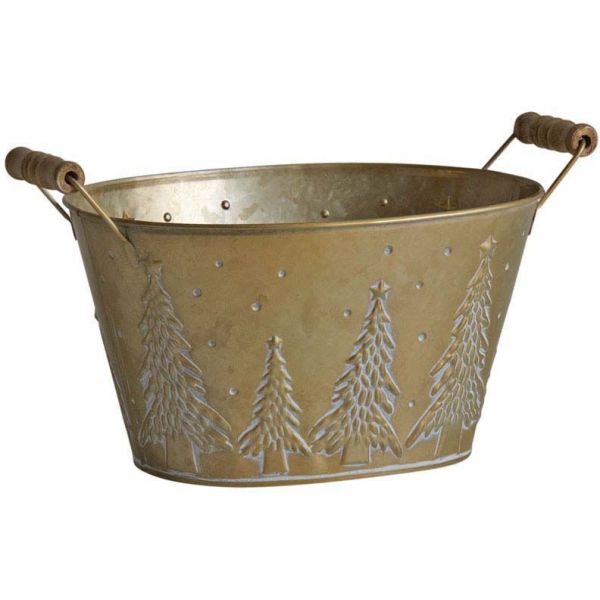 Corbeille en métal sapin de Noël 23 cm