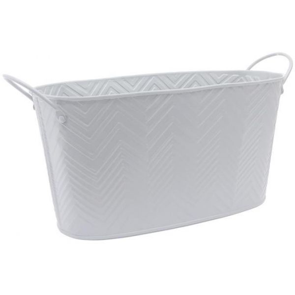 Corbeille en métal laqué avec chrevons 26 cm