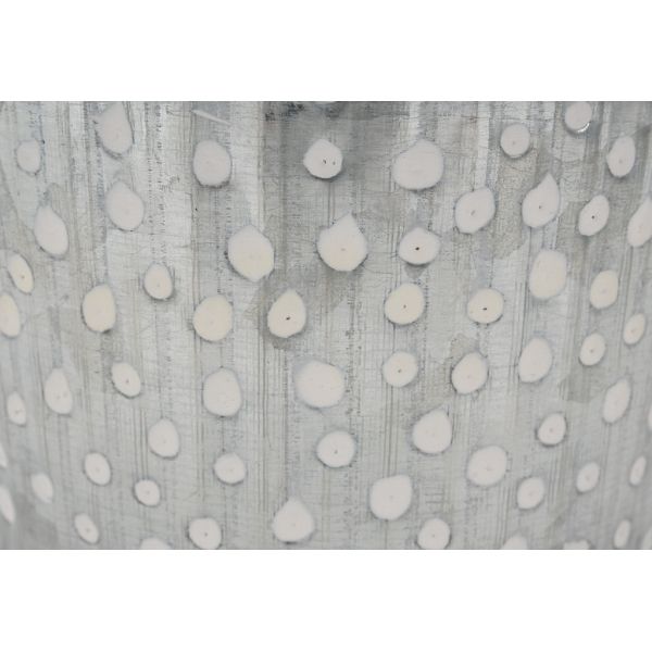 Corbeille métal à pois blanc avec anses - 6