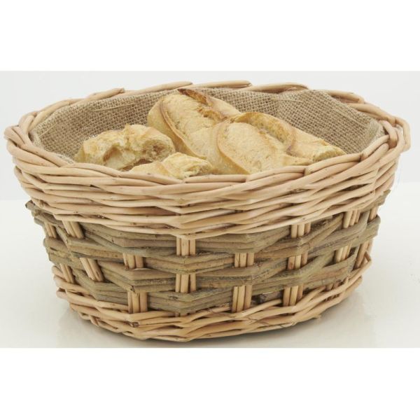 Corbeille à pain en osier et jute - 9,90