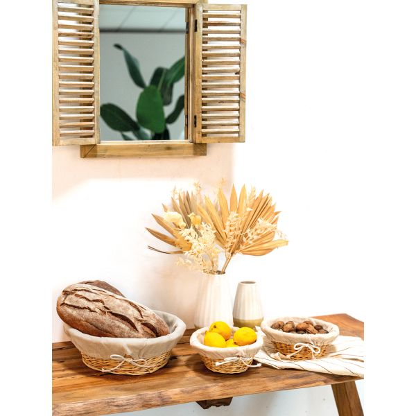 Corbeille en osier blanc avec doublure en jute - AUBRY GASPARD