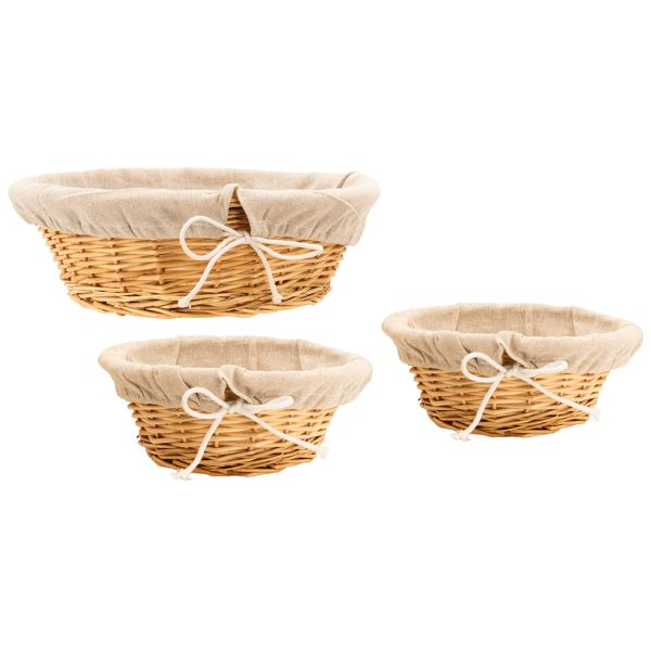 Corbeille en osier blanc avec doublure en jute - AUBRY GASPARD