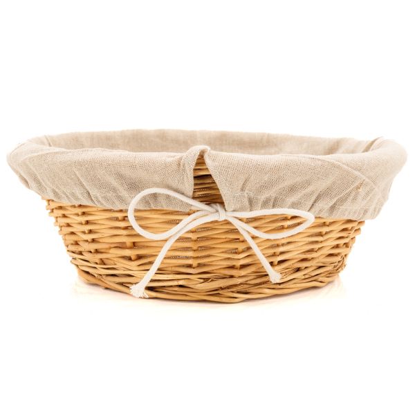 Corbeille en osier blanc avec doublure en jute - 9,90
