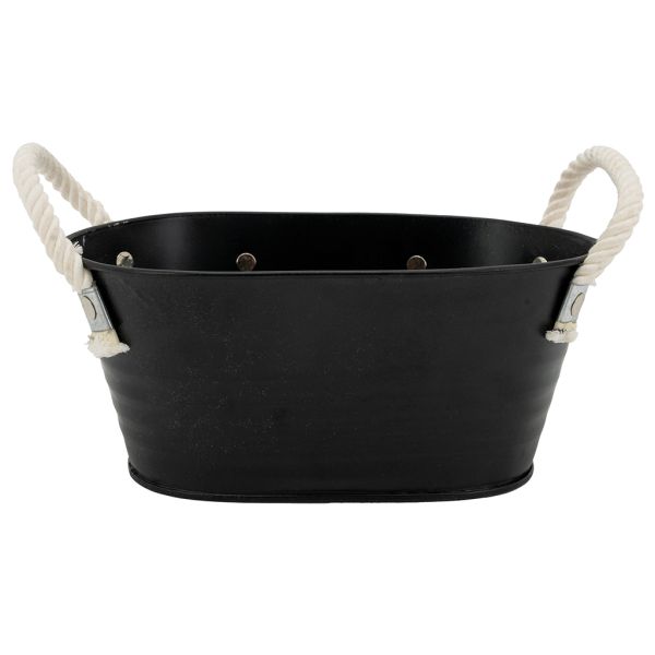 Corbeille ovale en métal laqué noir Bonheur - 5,90