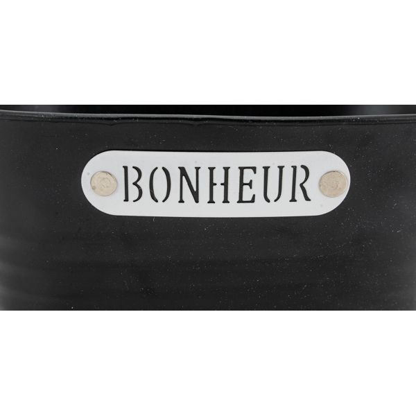 Corbeille ovale en métal laqué noir Bonheur - 6
