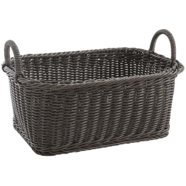 Corbeille avec anses en rotin synthétique